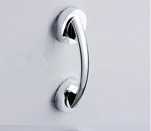 Suction Grab Bar, Portable Suction Handle Bar Suction Grip Bar for Window Door Drawer Cabinet Mini Fridge Grab Puller (Silver) - color: Silver