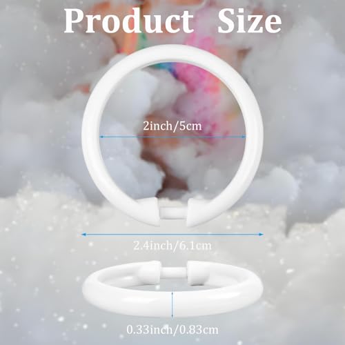Kutesna 24PCS Shower Curtain Hooks,White Shower Curtain Rings | Plastic Shower Hooks,Easy to Snap Closure,Rust Proof Anti-Drop Shower Rings,Smooth Sliding Curtain Hooks for Shower Curtains - color: White