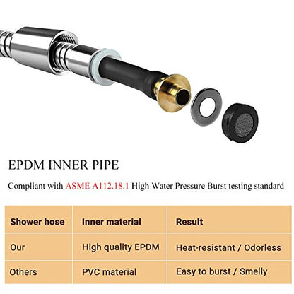 Shower Hose Extension, 72-Inch Extra Long Stainless Steel Shower Hose for Handheld Shower Heads, Ultra-Flexible Shower Hose Replacement with Brass Insert, Chrome - color: Chrome, size: 72 Inch