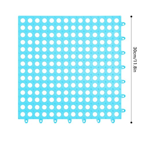 Tyenaza 10Pcs Bath Tub Shower Mat, Suction Cup Floor Mats Anti Slip Plastic Mosaic Bath Mat Tub Bathroom Mats for Kitchen Bathroom (Blue) - color: Blue