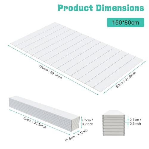 Bathtub Tray - 59x31.5x0.3in Foldable Anti-dust Bathtub Cover Bath Insulation Cover, PVC Shutter Bath Lid Fit Most Tubs, Can Store Wine Glass, Books, Tablets, Cellphones - size: 59.1" x 31.5" x 0.3"