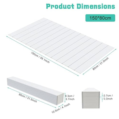 Bathtub Tray - 59x31.5x0.3in Foldable Anti-dust Bathtub Cover Bath Insulation Cover, PVC Shutter Bath Lid Fit Most Tubs, Can Store Wine Glass, Books, Tablets, Cellphones - size: 59.1" x 31.5" x 0.3"