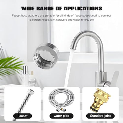 12 Pieces Faucet Adapter Kit Kitchen Aerator Male to Female Male Faucet Water Hose Adapter, Outside 22mm to 16 18 20 22 24 26mm Inside and Outside US YTXXDEUS