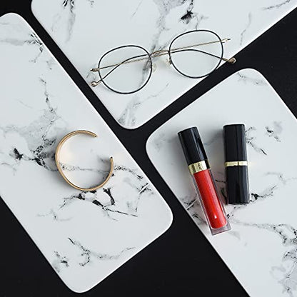 Dobbyby Vanity Tray Makeup Organizer Cosmetics Storage Bathroom Skincare Organizer Countertop Display Rack in Dresser Stainless Steel Shelf Marble Print Ceramic Trays - color: 1 Tier-gold