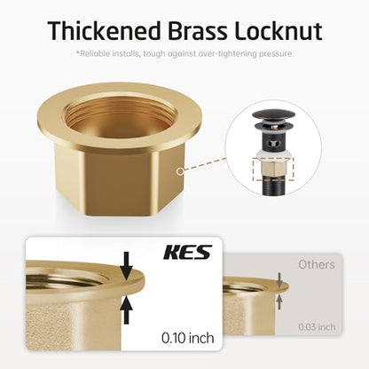 KES Bathroom Sink Drain with Strainer Basket Drain Hair Catcher, Pop Up Drain Stopper Vessel Sink Vanity with Overflow Anti Clog, Oil Rubbed Bronze S2013A-ORB - color: Oil Rubbed Bronze, style: for sink WITH overflow,1-pack