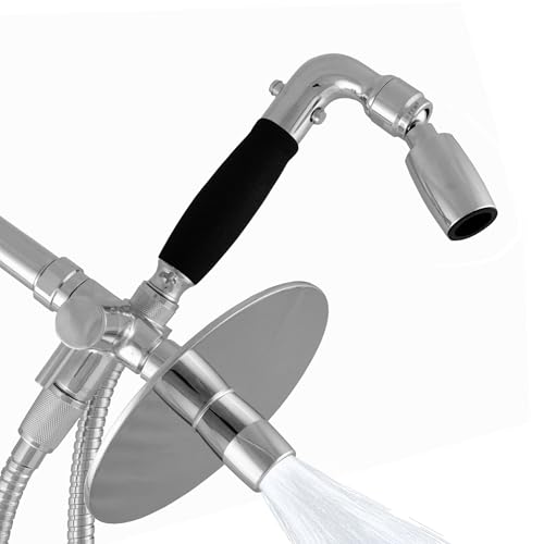 High Sierra® Lead-Free Metal 3-way Combination Shower Kit. Built in Diverter Valve Effortlessly Diverts Flow from the Fixed Shower Head to the Handheld and back - Ultra Low Flow 1.5 GPM - Chrome - color: Chrome, size: 1.5 GPM