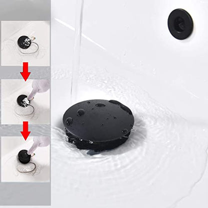 Rockgoya Bathroom Sink Drain,5 Pack Drain Stopper Bathroom Sink Without Overflow,Pop Up Drain Assembly with Detachable Strainer Basket,Built-in Anti-Clogging Strainer,Stainless Steel Mattle Black - color: Mattle Black-5 Pack, style: Without Overflow