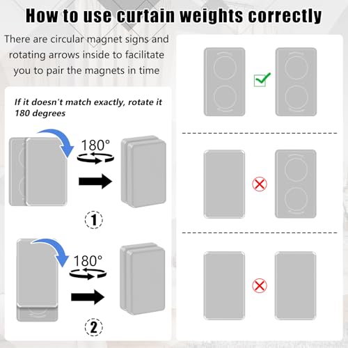 Phoncoo 18pcs Outdoor Curtain Weights, Plastic Wrapped Magnetic Drapery Weights, Waterproof Heavy Duty Curtain Magnets for Heavy Wind, Outside Curtain, Shower Curtain, Tablecloth, Flag (Grey) - color: Grey-18pcs