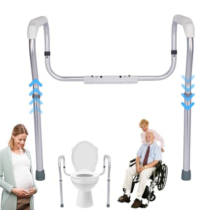 Toilet Support Frame: Non-slip Safety Rail, Aluminum Foot Bar, Portable Bath Handle | Stable Bath Aid for Elderly, Disabled, Pregnant Women