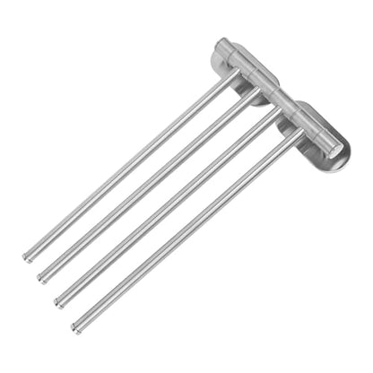 Swivel Towel Rack, 304 Stainless Steel Wall Mounted Swing Out Bar for Space Saving in Bathroom and Kitchen (4 Arm) - size: 4 Arm