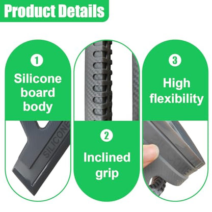 Silicone Car Water Blade Squeegee, Flexible Car Detailing Drying Blade, Streak-Free Auto Window Wiper Scraper for Windshield, Tinted Windows, Mirror & Shower Door, Safe for Ceramic Tile(1PC)