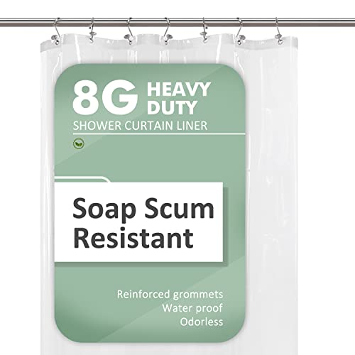 Barossa Design Small Shower Curtain or Liner for Shower Stall, Clear, 36x72 | 8G Heavy Duty PEVA, 3 Magnets, Single Waterproof Half Liner with 7 Rustproof Grommets, 36 x 72 inch for Narrow Stall Size - color: 1a. Clear, size: 36"W x 72"L (Pack of 1)