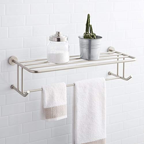 Signature Hardware 296446 Ceeley 24-1/8" Brass Towel Rack - color: Chrome
