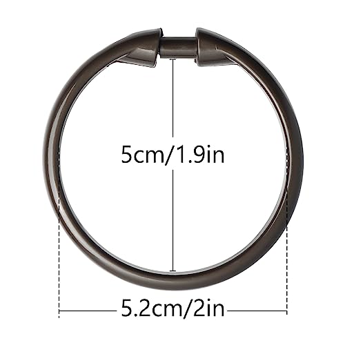 Bronze Shower Curtain Hooks Rings, 12 Pcs Circular Plastic Shower Curtain Rings for Bathroom, Plastic Shower Curtain Hooks for Shower Curtain Rod, Shower Hooks Rings for Shower Curtain - color: Bronze