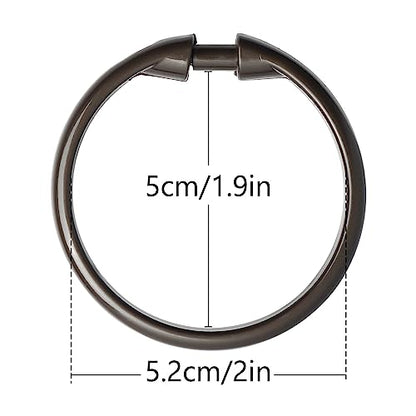 Bronze Shower Curtain Hooks Rings, 12 Pcs Circular Plastic Shower Curtain Rings for Bathroom, Plastic Shower Curtain Hooks for Shower Curtain Rod, Shower Hooks Rings for Shower Curtain - color: Bronze