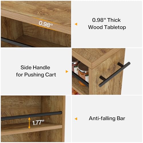 Tribesigns Slim Storage Cart, Rolling Narrow Kitchen Cart on Wheels for Small Place, 4-Tier Slide Out Slim Utility Cart Skinny Laundry Cart with Handle for Kitchen, Bathroom, Laundry - style: Farmhouse