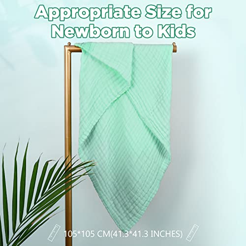 Baby Bath Towels, Super Soft Cotton Receiving Blanket for Baby's Delicate Skin,2Pack Swaddle Blanket for Newborns Toddlers Boy Girl,Baby Registry as Shower (White+Green) - color: White+green