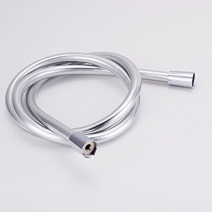 59 Inch Shower Hose Replacement, Chrome PVC, Fits G1/2 Standard Interface, High Pressure, 360 Rotation, 1.5m Length, 1 Pack - color: PVC Chrome
