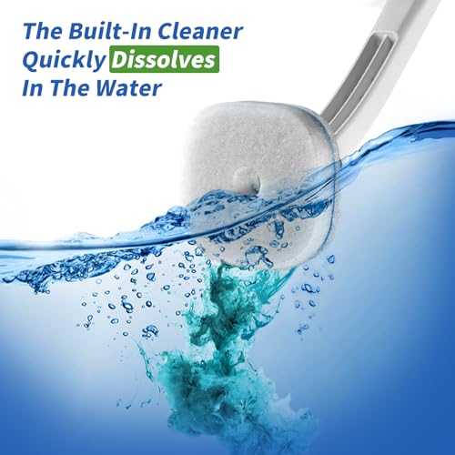 Disposable Toilet Brush 2 Pack- Toilet Bowl Cleaner, Toilet Cleaning Supplies, Toilet Brush with Holder, 28 Refills for Deep Cleaning and Hygienic Bathroom Maintenance - size: 2 Brush+28 Refills
