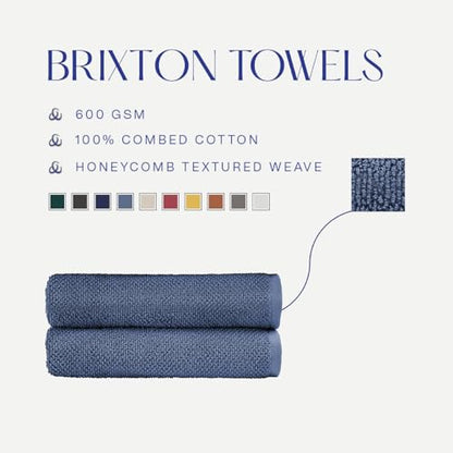 Christy Brixton 4 Piece Towel Set | Slate Blue | 100% Cotton | Ultra Soft | Super Absorbent | 600GSM | 2 Bath Sheets 2 Hand Towels - color: Slate, size: 2 Hand 2 Bath Sheet Set