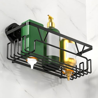 ZUNTO Suction Cup Shower Caddy - 3pcs Reusable Shower Shelf Organizers with Soap Holder and Hooks - No Drilling Bathroom Shelves for Shampoo
