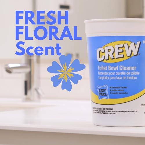 CREW CBD540731 Toilet Bowl Cleaner Easy Paks, Packets Foam & Dissolve to Leave Toilet & Urinal Sparkling Clean, Fresh Floral Scent, Paks, 90-Count - size: 1 Count (Pack of 90)