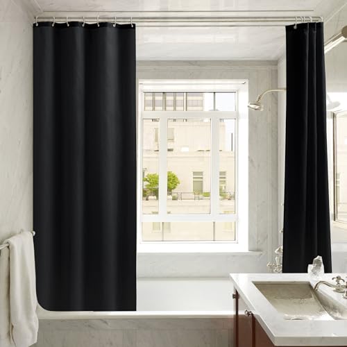Nasitos Fabric Shower Curtain Liners with Magnets 2 Pcs 36X72 Inch Black | Washable & WaterResistant Fabric Bath Shower Liners for Narrow Stall, Stand Up Shower Stall, RV, Camper - color: Black, size: 36"W x 72"L (Pack of 2)