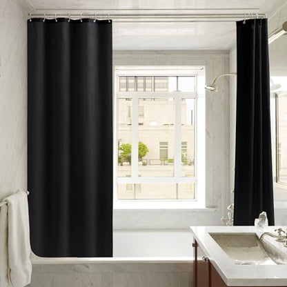 Nasitos Fabric Shower Curtain Liners with Magnets 2 Pcs 36X72 Inch Black | Washable & WaterResistant Fabric Bath Shower Liners for Narrow Stall, Stand Up Shower Stall, RV, Camper - color: Black, size: 36"W x 72"L (Pack of 2)