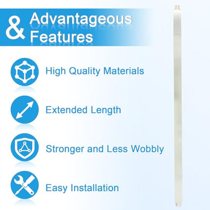 Ceiling Mount Shower Arm with Flange 20 Inches Square Straight Extender Extension Pipe Replacement, Long Shower Arm For Fixed Rain Shower Head or High Ceiling,Brushed Nickel - color: Brushed Nickel, style: 20inch