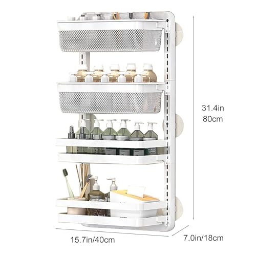 Over The Toilet Storage Shelf, Toilet Storage Wall Mounted, Bathroom Storage Organizer with Non-Trace Adhesive, Home Storage Rack(Large) - size: Large