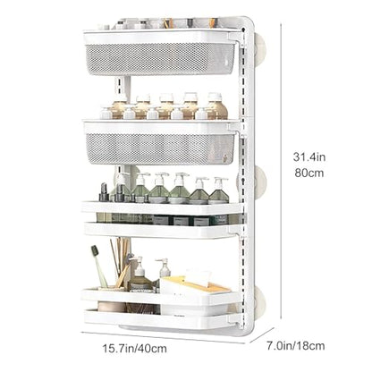 Over The Toilet Storage Shelf, Toilet Storage Wall Mounted, Bathroom Storage Organizer with Non-Trace Adhesive, Home Storage Rack(Large) - size: Large