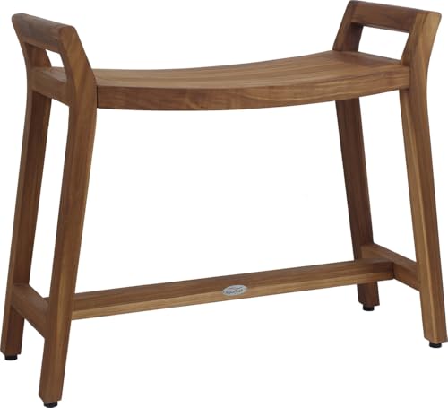 AquaTeak Patented Asia Ascend Estate Teak Shower Bench with Elevated Height