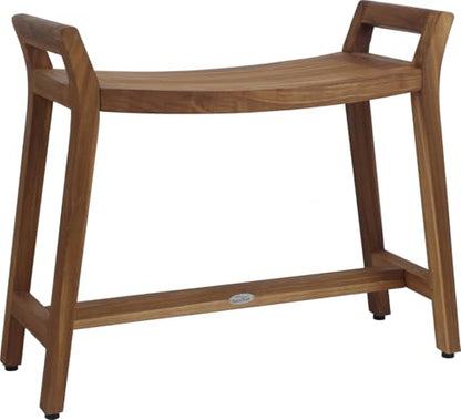 AquaTeak Patented Asia Ascend Estate Teak Shower Bench with Elevated Height