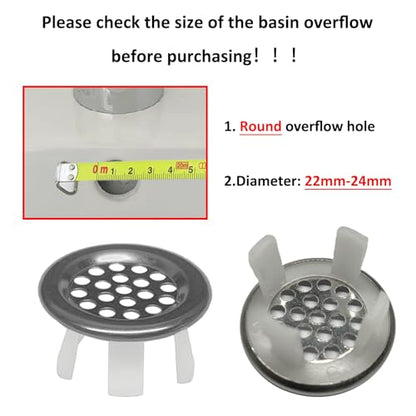4 Pack Stainless Steels Sink Trim Overflow Covers,Bathroom Kitchen Basin Sink Round Over flow Drain Cover,Vanity Sink Overflow Cap,Mesh Hole Trim Ring for Kitchen Bathroom - style: Mesh Hole