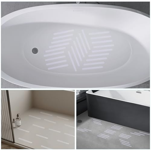 24Pcs Safety Bathtub Strips Adhesive, Non Slip Bathtub Stickers Anti Slip Shower Stickers, Safety Adhesive Strips for DIY, Stair, Floor (Clear) - color: Clear