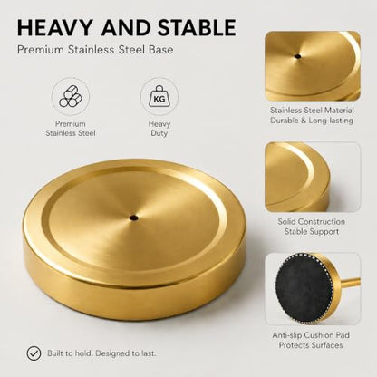 Toilet Paper Holder Stand for Max 5 Paper Rolls - Gold - color: Gold
