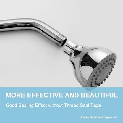 OFFO Shower Arm with Flange, 6 in Wall Mount Replacement Angle Shower Head Arm Wall-Mounted For Fixed Shower Head & Handheld Showerhead, Chrome - color: Chrome, style: 6 in