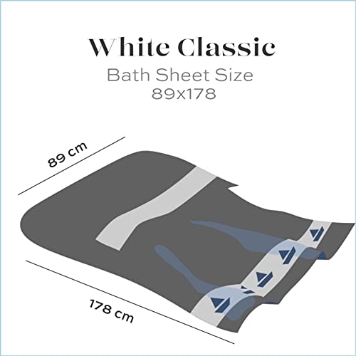 White Classic Luxury Bath Sheets Towels for Adults Extra Large 35x70 Inch - 700 GSM Turkish Cotton, Highly Absorbent | Hotel Collection | 2 Pack - color: 01: White