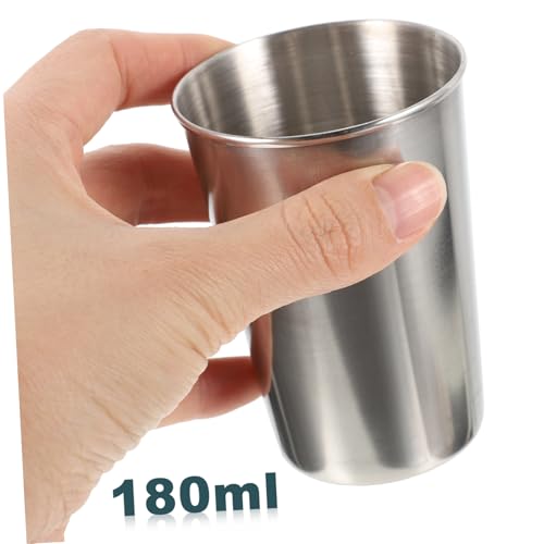 Stainless Steel Tumbler Cup Silver Bathroom Beverage Cup for Rinsing Multi Use for Water Juice More Easy to Clean Design - size: 8.50X6.00X6.00CM