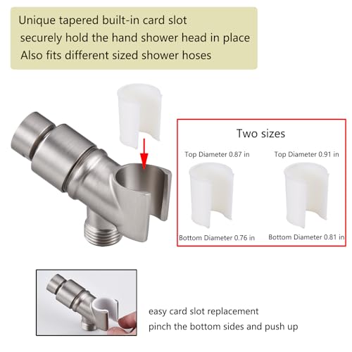 All Metal Handheld Shower Head Holder, Adjustable Shower Wand Holder with Brass Pivot Ball，Shower Arm Holder Mount for Connecting Shower Arm and Shower Hose，Nickel - color: Nickel