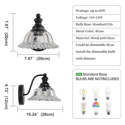 XIEDUN Vanity Light Black Wall Sconces Farmhouse Bathroom Sconces - color: Black, size: 1 Light