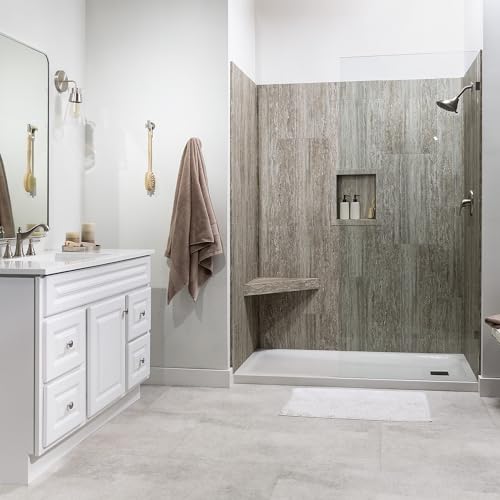 Palisade 17.5 in x 15.5 in Vinyl Shower Niche Grecian Earth | Waterproof Shower Insert - color: Grecian Earth