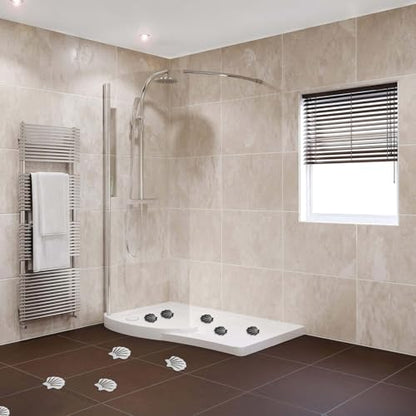 12 Pcs White and Black Bathtub Stickers Non Slip | Shell Shaped, Safety Shower Treads, Adhesive, For Bathroom Bathtub & Shower Floor - color: White and Black
