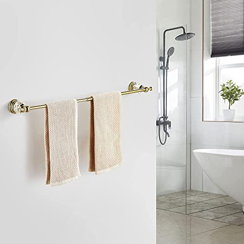 WINCASE Gold Towel Bar, Adjustable Crystal Towel Holder, Golden Finished Bathroom Single Towel Racks Rail Wall Mounted - color: Gold a Towel Bar
