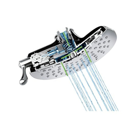 Moen Velocity Chrome Two-Function Rainshower 8-Inch Shower Head with Immersion Technology for a High-Pressure Rinse, S6320 - color: Chrome, style: Basic