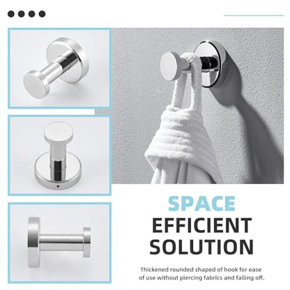 Angle Simple Single Bath Towel Hook, SUS304 Stainless Steel Round Coat Hook Wall Mounted, Robe Hanger for Kitchen Bathroom Polished Chrome - color: Polished Chrome, size: 1 Pack
