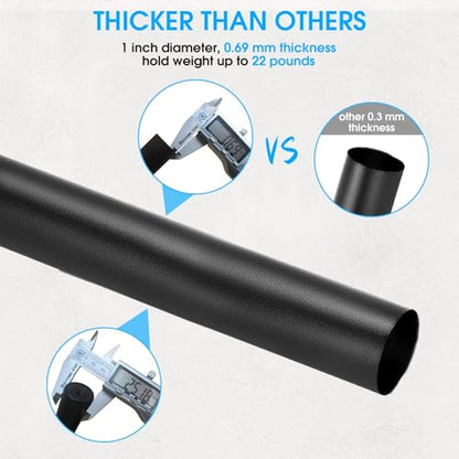 Industrial Curtain Rod, 1 Inch, Black, 30-120" with Brackets, Wall/Ceiling Mount, High Carbon Steel, Glossy Black Steel Finish - color: Black, size: 30-120"