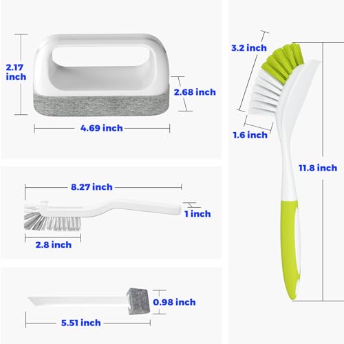 Holikme Dish Brush Cleaning Brush Set for Cleaning Groove Gap,Yellow | Dish Brush Set Cleaning Brush Set, Scouring Pad for Cleaning, Groove Gap Brushes for Pot, Pan, Abrasive Wheel Brushes - color: Amarillo