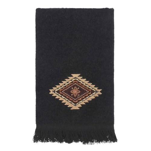 Avanti Linens - 3pc Towel Set, Soft & Absorbent Cotton Towels (Mojave Collection, Black) - color: Black, size: 3pc Towel Set
