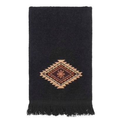 Avanti Linens - 3pc Towel Set, Soft & Absorbent Cotton Towels (Mojave Collection, Black) - color: Black, size: 3pc Towel Set